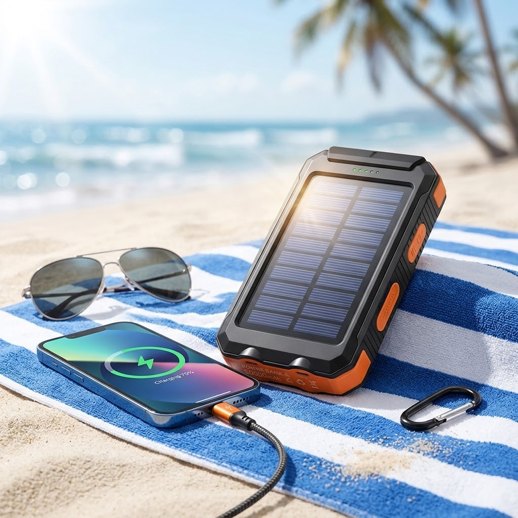 AT-77 Power Bank - Solar, Rechargeable, LED Light