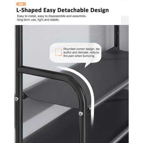 5 -Tier Shoe Shelf Rack and Coat Rack for Closet Entryway Hallway - 80 cm