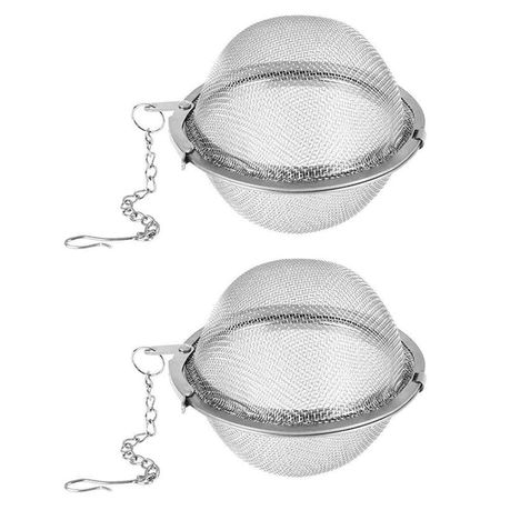 Ball Tea Strainer Infuser Stainless Steel Tea Filter with Chain - 2 Pack