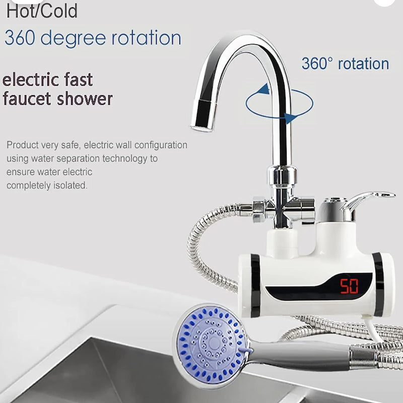 Instant Electric Heating Water Faucet &amp; Shower Kit