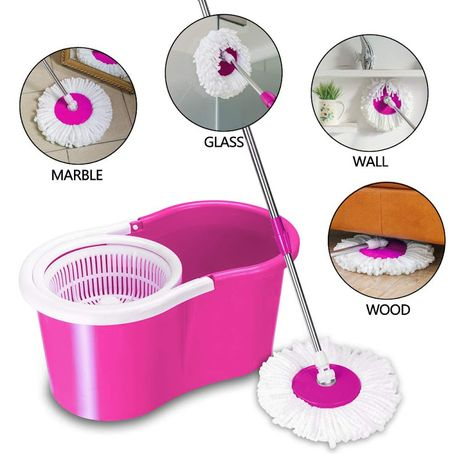 Rotating 360 Spin Mop And Plastic Bucket Set