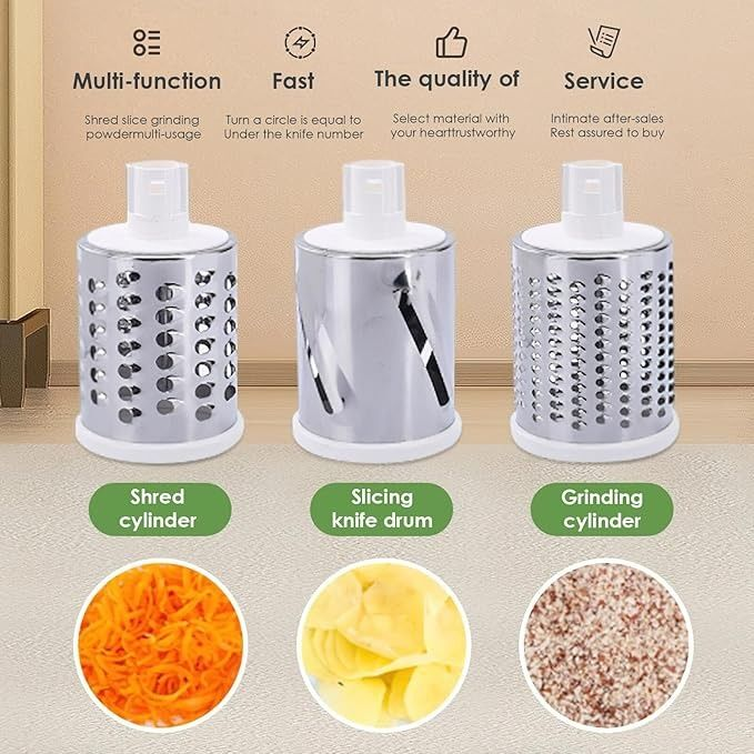 3-in-1 Tabletop Drum Shredder & Grater