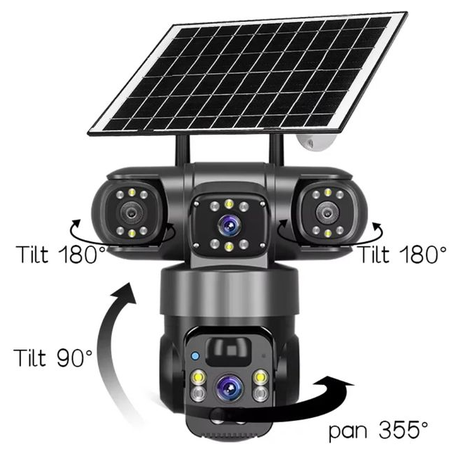 AE-195 Ultra HD PTZ SOLAR CAMERAS TRIPLE LENS