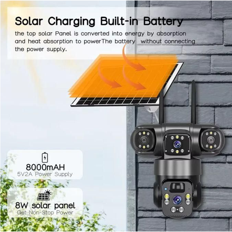 AE-195 Ultra HD PTZ SOLAR CAMERAS TRIPLE LENS