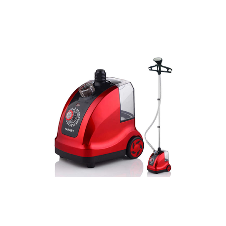 Standing Steam Iron - Garment Hanging Electric Ironing Steamer - Red