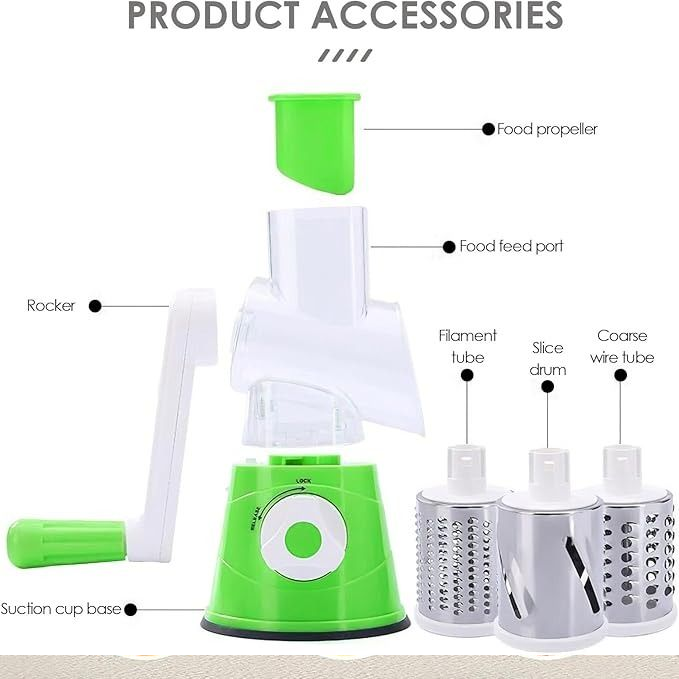3-in-1 Tabletop Drum Shredder & Grater